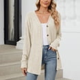 thumbnail image 1 of Light Weight Cardigan for Women Open Front Coat Long Sleeve Fashion Soft Knit Fall Spring Cardigans Stretchy Lightweight Sweater Beige 2XL, 1 of 8