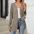 thumbnail image 1 of Light Weight Cardigan for Women Open Front Coat Long Sleeve Fashion Soft Knit Fall Spring Cardigans Stretchy Lightweight Sweater Khaki S, 1 of 8