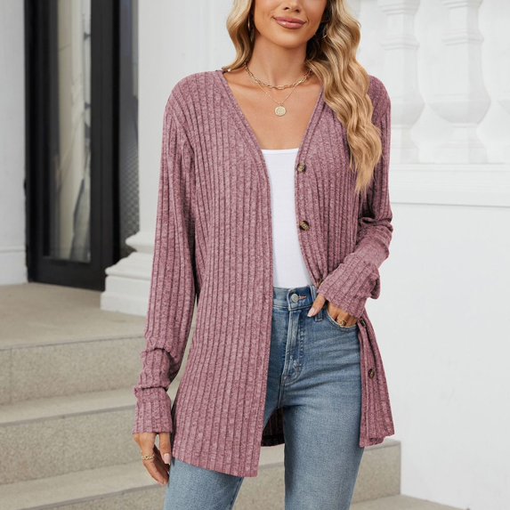 Light Weight Cardigan for Women Open Front Coat Long Sleeve Fashion Soft Knit Fall Spring Cardigans Stretchy Lightweight Sweater Wine 2XL