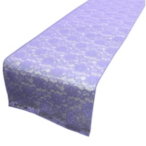 Light Weight Floral Sheer Lace Table Runner / Wedding Table Top Décor (Pack of 8) Lavender