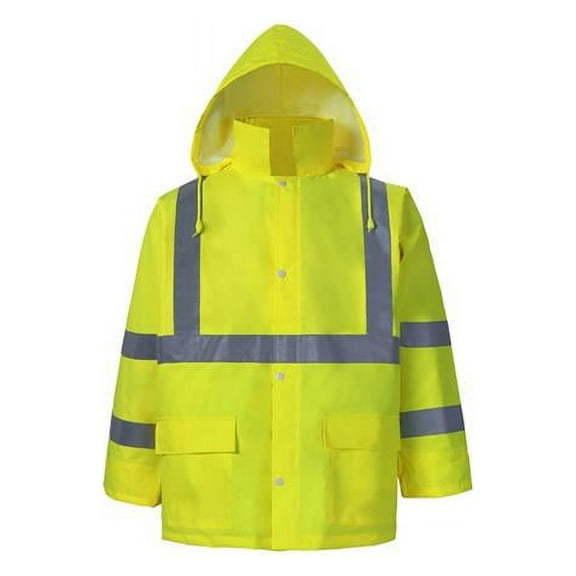 Light Weight High-Viz Class 3 Rain Jacket, Lime - 2XL
