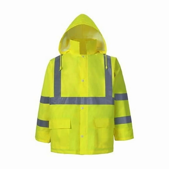 Light Weight High-Viz Class 3 Rain Jacket, Lime - Large