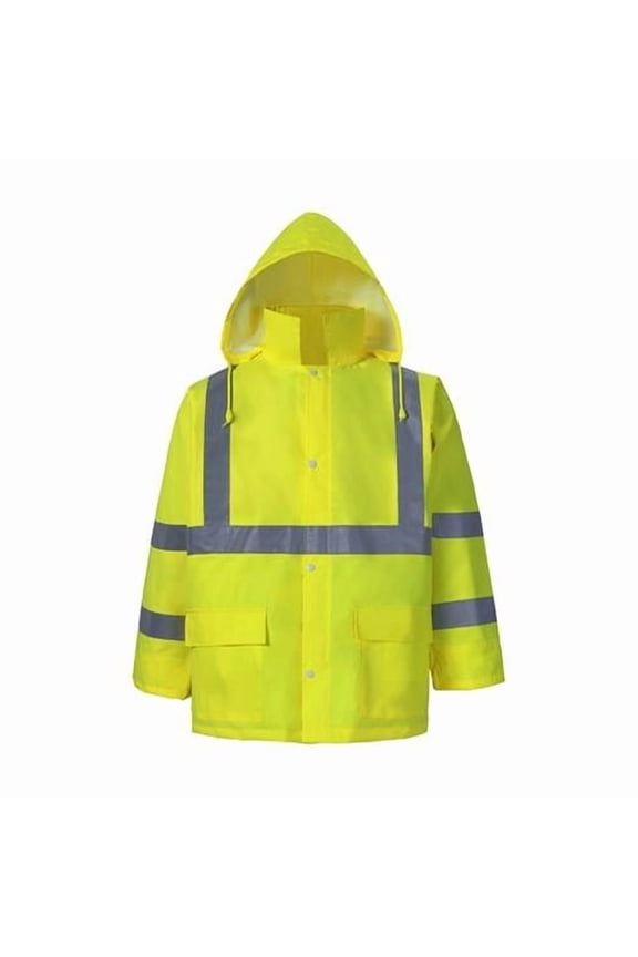 Light Weight High-Viz Class 3 Rain Jacket, Lime - Large