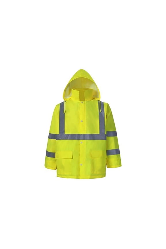 Light Weight High-Viz Class 3 Rain Jacket, Lime - Medium