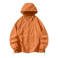 thumbnail image 1 of Light Weight Jacket for Men Summer Thin Shirt Unisex Long Sleeve Sun Protection Outdoor Hiking Zipper Fishing Coat with Pockets Orange 3XL, 1 of 5
