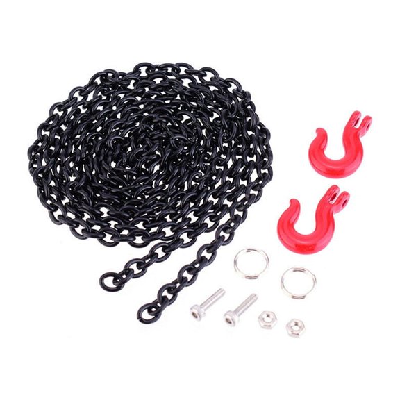 Light Weight Metal Black Trailer Hook Tow Chain Shackle For Traxxas For Axial SCX10 1/10 RC Car Spare Part Accessory