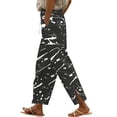 thumbnail image 1 of Light Weight Pants for Women New Tie Dyed Cotton Linen Pants for Women Casual Drawstring 2025 Summer Loose Comfy Elastic Waist Lounge Trousers Gray L, 1 of 5