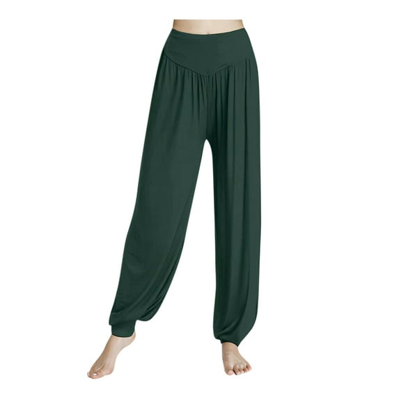 uublik Light Weight Pants for Women Green Comfy Casual Loose Pants Workout Plus Size Lounge Sweatpants