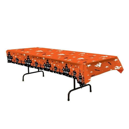 Light Weight Plastic Haunted House Tablecover 54 x 108" - Halloween Ghoulish Party Supplies"