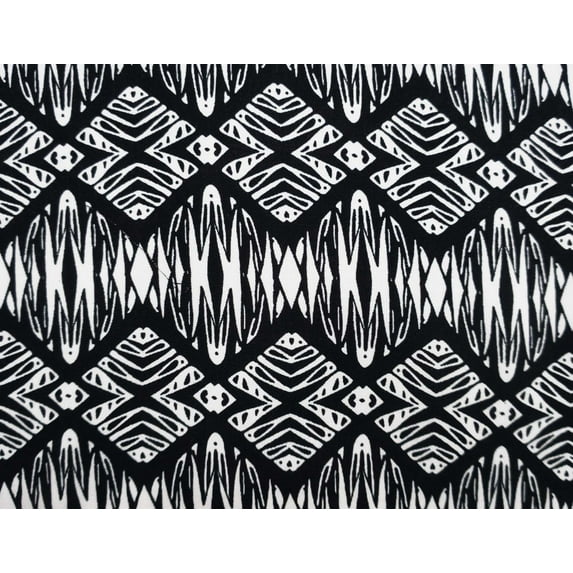 Light Weight Rayon Fabric 57" Wide Abstract Printed Black Sewing By The Yard