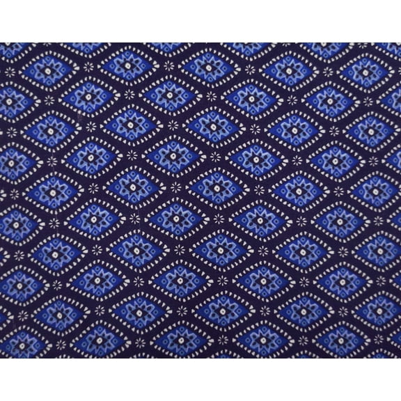 "Light Weight Rayon Fabric 57" Wide Bandhani Printed Blue Sewing By The Yard"