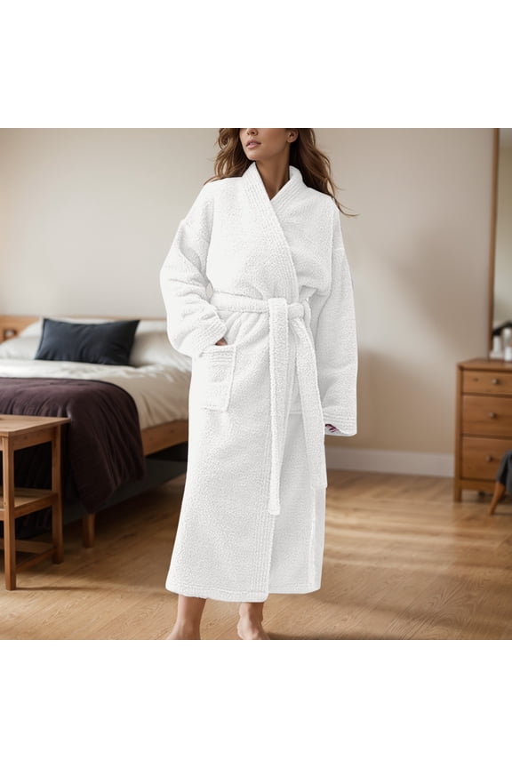 Light Weight Robes Women Women Bathrobes Summer Gown Thickened, Winter Light Robe Towel Bathrobe White Bath Robe