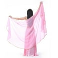 thumbnail image 1 of Light Weight Semicircle Chiffon Veil Belly Dance Scarf Blue Veil Scarf Shawls Trimed Gold Sequence Hand Scarf,pink, 1 of 2