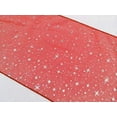 thumbnail image 1 of Light Weight Sheer Organza with Silver Stars Decorative Table Runner Red, 1 of 1