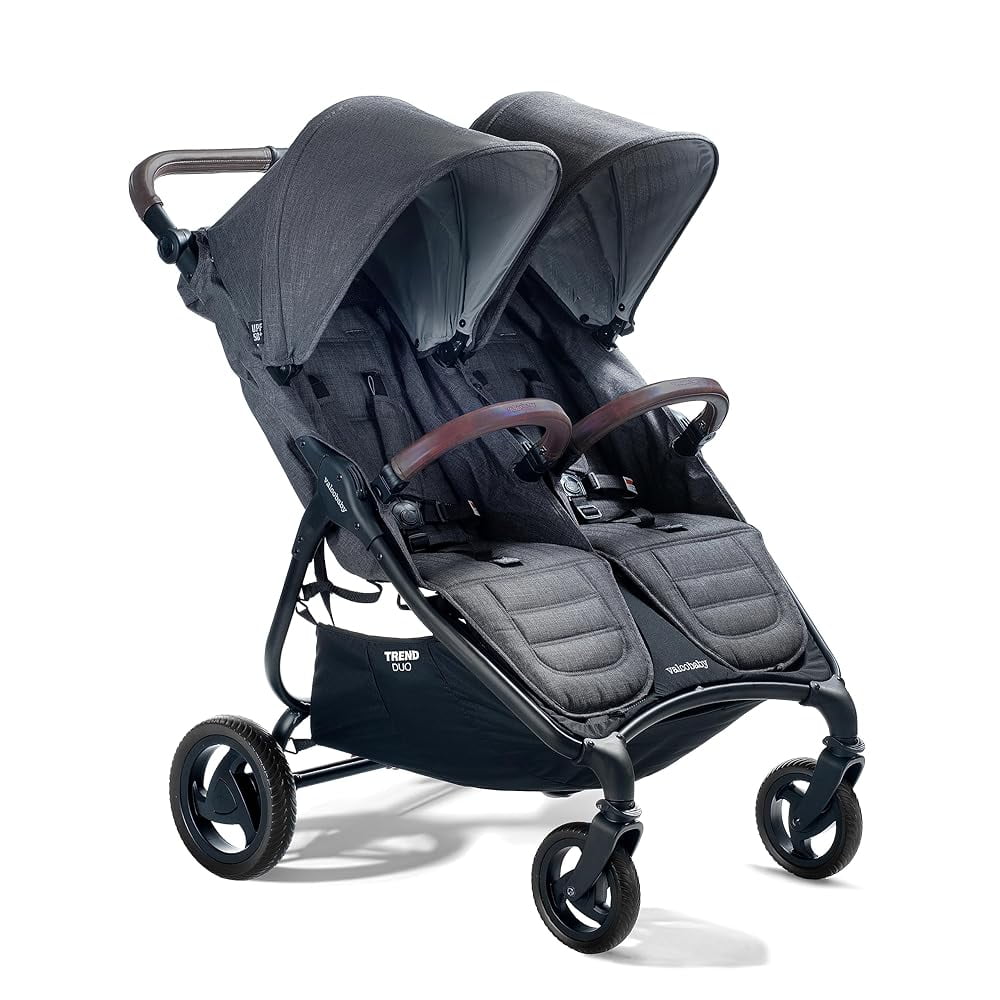 Light Weight Side By Side Double Stroller 2023 (Charcoal) Easy And