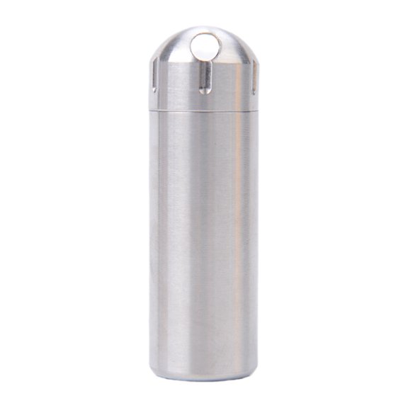 Light Weight Stainless Steels Pills Organizers Pocket Pills Box Waterproofs Container Keychains for Medication Storage
