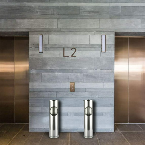 Light Weight Steel Fire Safe Ashtray Cigarette Disposal with Trash Can, 1.2 Gallon Capacity (Silver)