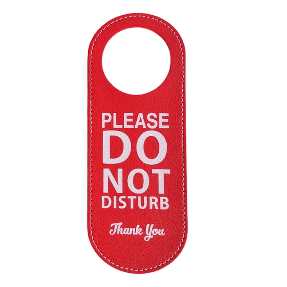 Light Weight Two Sided Do Not Disturb Door Sign PU Leather Signs Please Sign For Meeting Room Decor