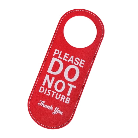 Light Weight Two Sided Do Not Disturb Door Sign PU Leather Signs Please Sign For Office Meeting Room Decor