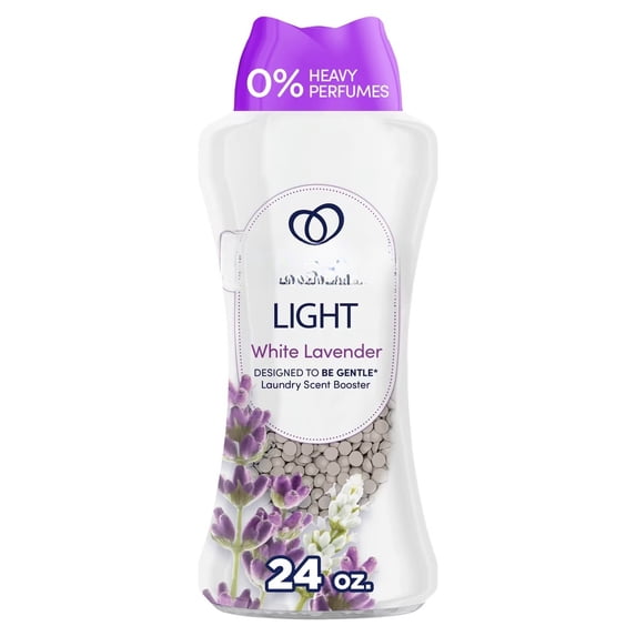 Light White Lavender Laundry Scent Booster Beads - No Heavy Perfumes, Day-Long Freshness, 24 oz