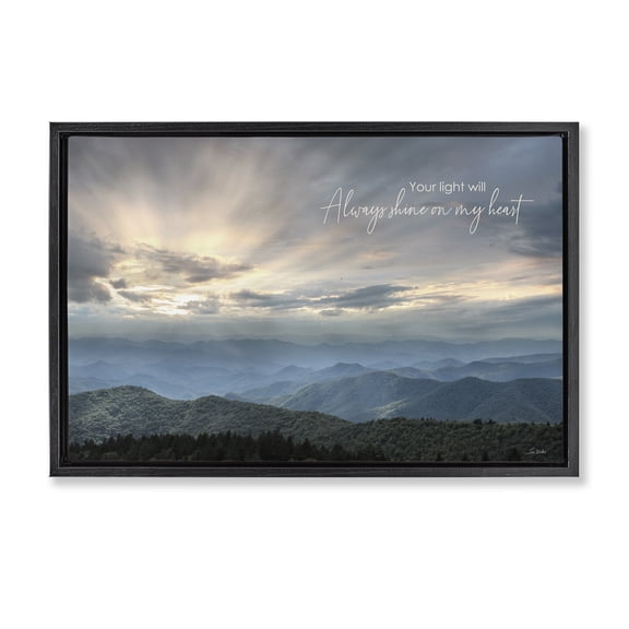 Stupell Industries Light Will Always Shine Landscape Black Framed Floater Canvas Wall Art, design by Lori Deiter