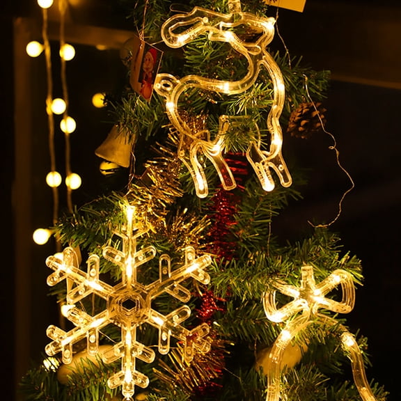Light Up Window Christmas Decorations, 3 Pack Christmas LED Windows Lights, Merry Christmas Window Snowflake, Christmas Tree, Elk Light, Christmas Window Lights Silhouette Decorations Indoor