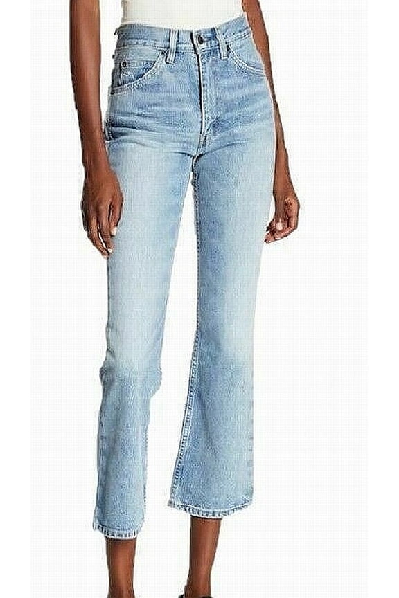 Light Womens Stretch Bootcut Cropped Jeans 32