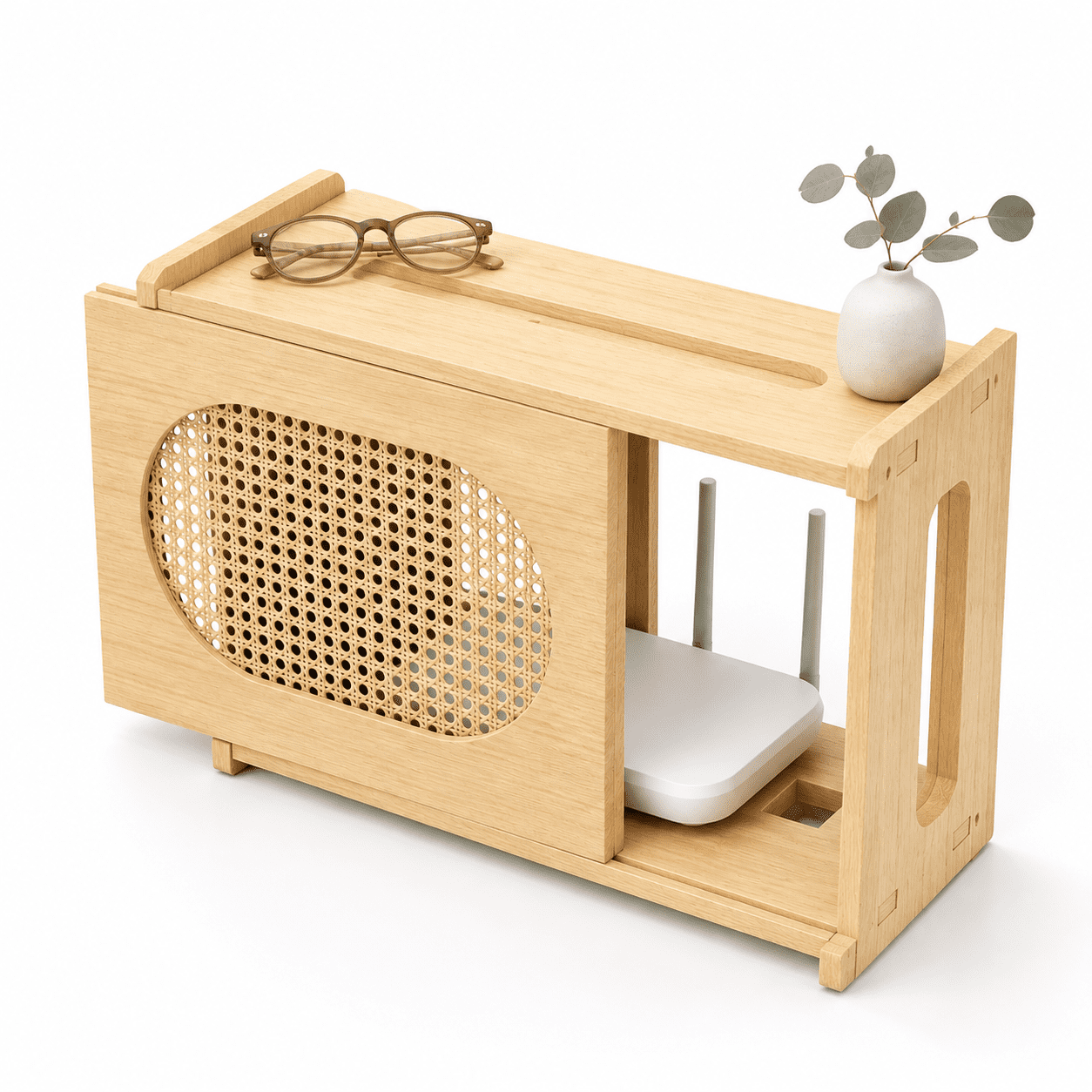 Breads Router Light Wood 15.9 × 13.4 × 5.5 Inches Wall Mountable or Tabletop ...
