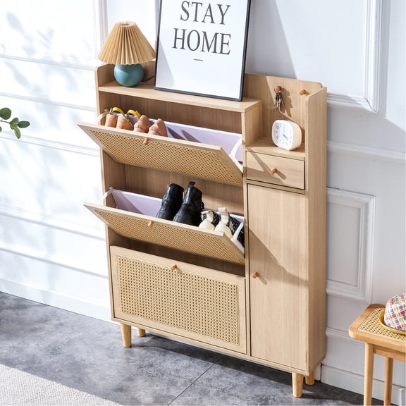 Light Wood Color - Modern Minimalist Cabinet - For Hallways - Quick and Simple Installation