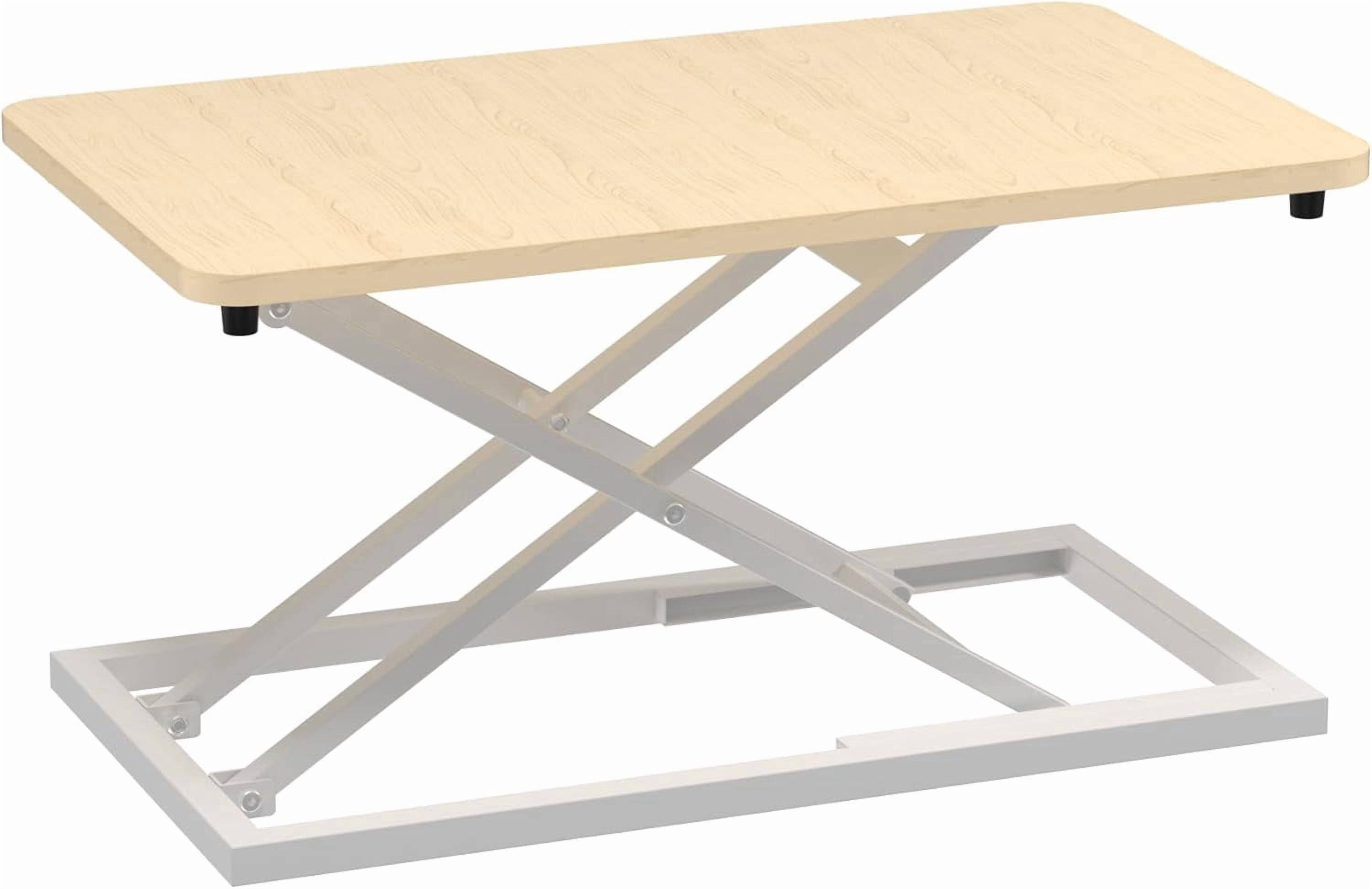 Light Wood Small Single 24 inch Scissors Lift Keyboard and Mouse Riser ,Height Adjustable Standing Desk Converter,for Ergonomic Sit Stand Workstations (24 inch NW)