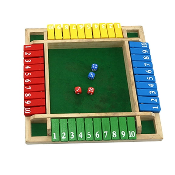 Light Wood Tone Four-Sided Flip Number Card Game Set, Tabletop Focus Logic Leisure Kit