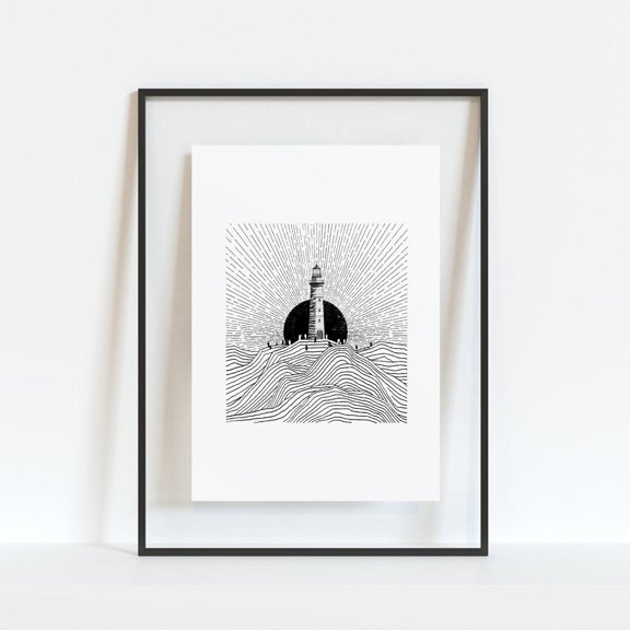 Light World Lighthouse Faith Wall Art Home Decor Unframed Paper Print
