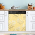 thumbnail image 1 of Light Yellow Glitter Fern Leaves Dishwasher Magnet Refrigerator Magnetic Cover Washing Machine Magnet Sticker Kitchen Decor, 1 of 6