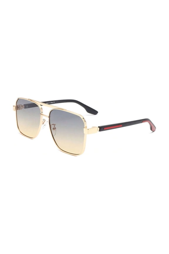 Light Yellow Gradient Lens Metal Frame Sunglasses - UV Protection Bright Outdoor & Casual Eyewear
