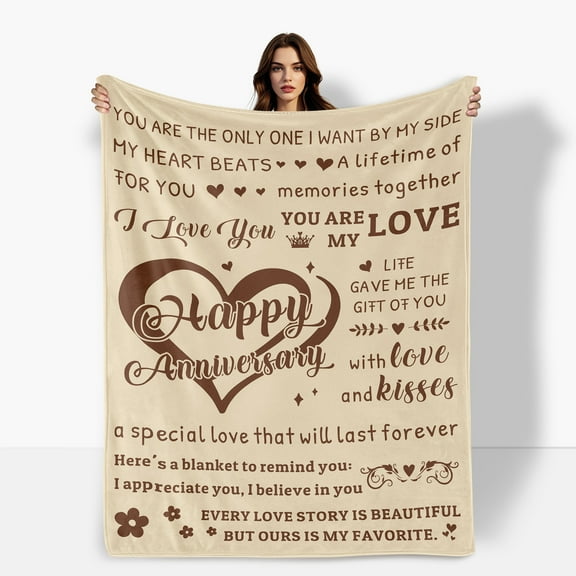 Light Yellow Heart Design Flannel Blanket For Couples Anniversary Gift Suitable For Sofa Bed Travel Camping Made With Polyester Fabric Soft Warm Comfortable Shipped From USA Ideal For Family Friends