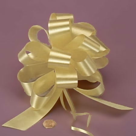 Light Yellow Large 5 inch Deluxe Gift Decorative Pull Bows, 10 pack