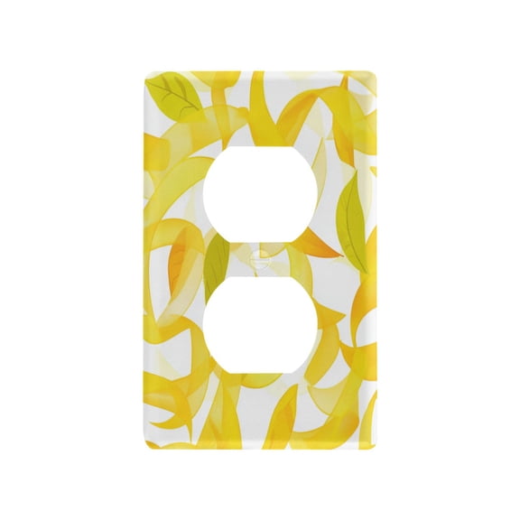 Light Yellow Leaves Light Switch Cover Switch Plate Outlet Cover Plug Cover for Electrical Outlet