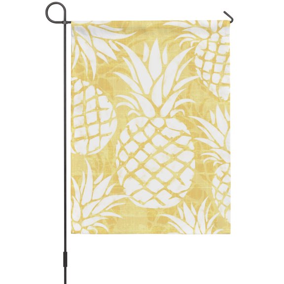 Light Yellow Pineapple Garden Flags For Outdoor, Summer Country Tropical Botanical Fruits Small Double Side Yard Flags Weather Proof Garden Decor for Lawn Outside Holiday 12 x 18 Inches