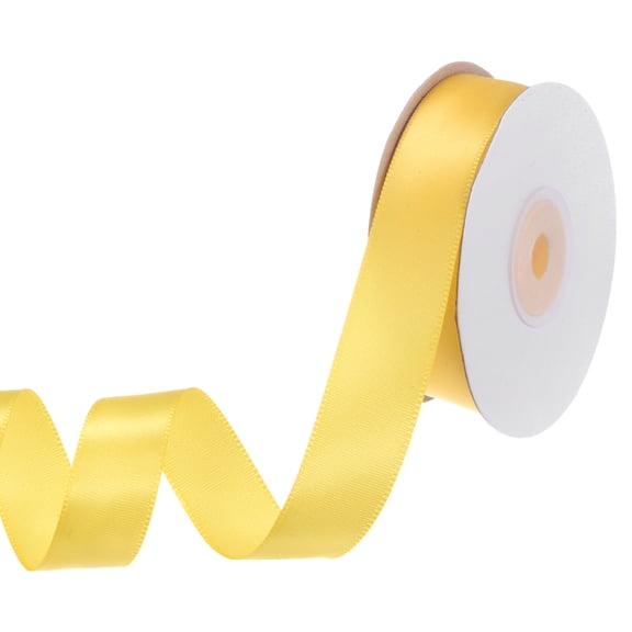 Light Yellow Satin Ribbon 25 Yards 0.79" Wide Polyester Fabric Ribbon for Decoration