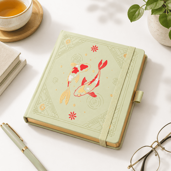 Light Yellow Square-Dotted 8x8 Inch Hardcover Journal Notebook with 160 Pages