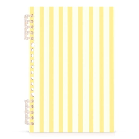 Light Yellow and Off-white Striped Notebooks 1-subject Journal 60 Sheets A5 College Ruled Paper Detachable Ring 8.3"x5.7"