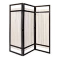 thumbnail image 1 of Light and Dark Rattan Three Panel Room Divider Screen, 1 of 5