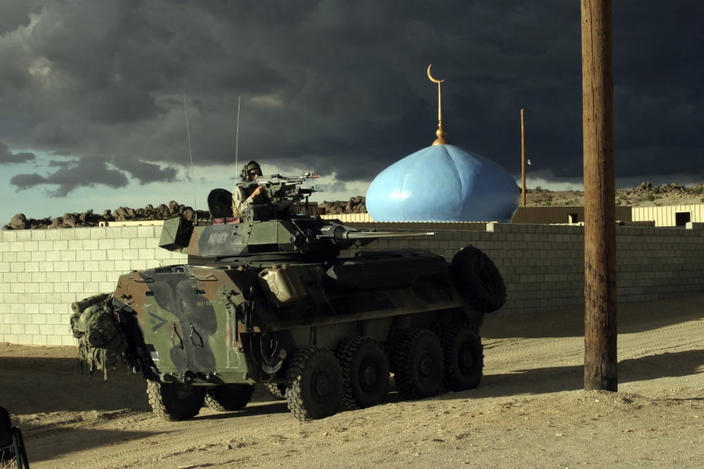 Light armored vehicle commander mans the M240G machine gun Canvas Art - Stocktrek Images (34 x 23)