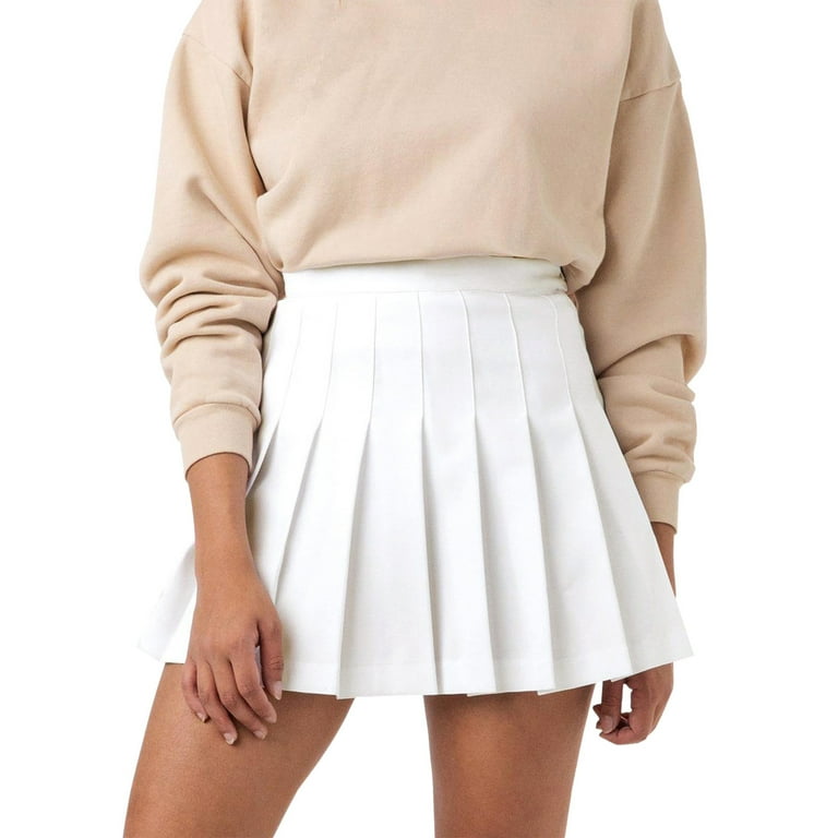 Light as a veil with rich layers Women s half body solid color pleated skirts White L Walmart