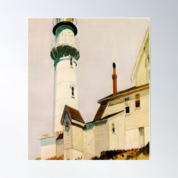 Light at Two lights-Edward Hopper Poster, 12x18 UNFRAMED