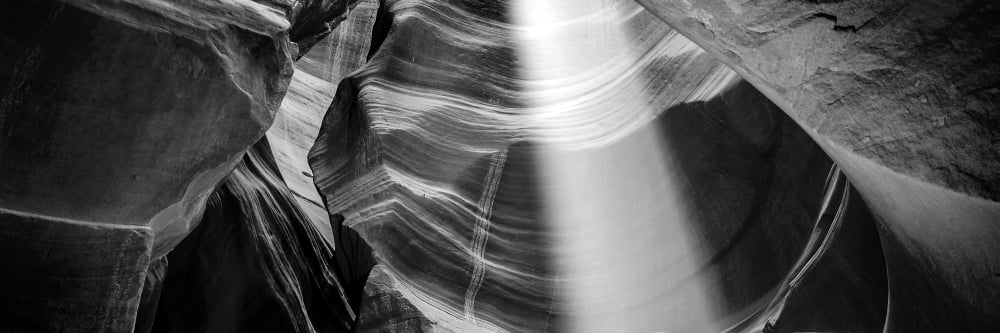 Light beam in Upper Antelope Canyon Page Arizona USA Canvas Art - Panoramic Images (12 x 36)