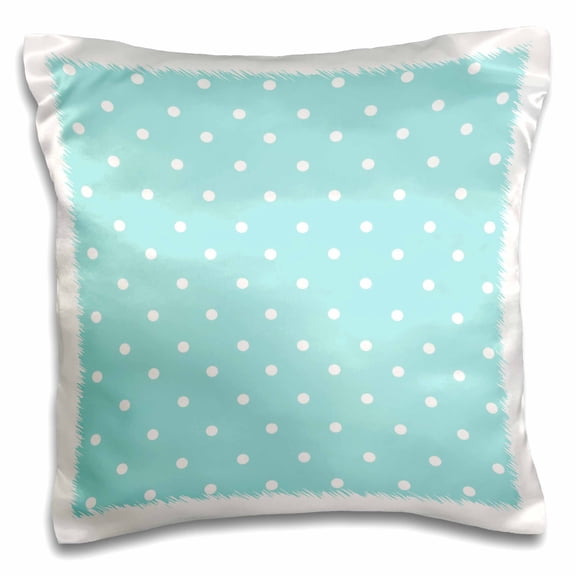 3dRose, Light blue polka dot pattern - little white dots on pastel blue - classic small spots - dotty spotty, 16x16 inch Pillow Case
