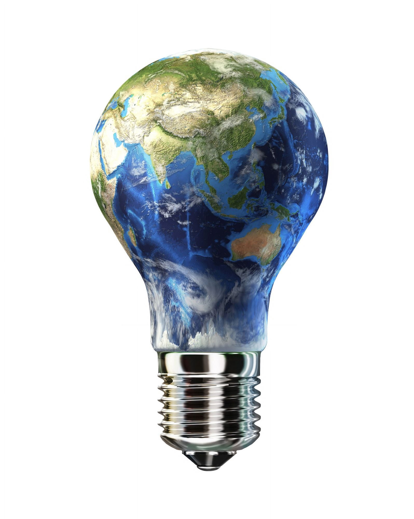 Light bulb with planet Earth inside glass Asia view Canvas Art - Leonello CalvettiStocktrek Images (26 x 32)