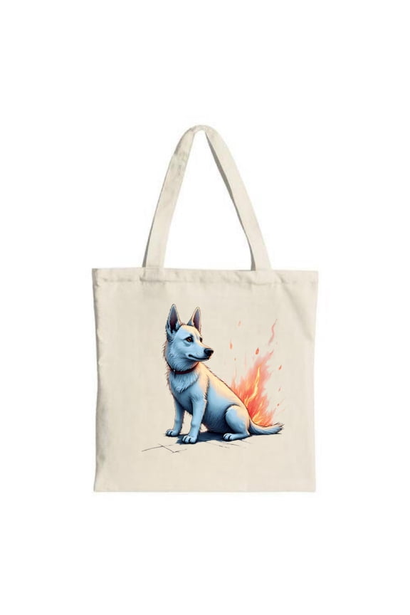 Vibrant Tote Bag with Fiery Orange Tail - Stylish Canvas Bag for Shopping Travel & Parties - Multifunctional & Reusable