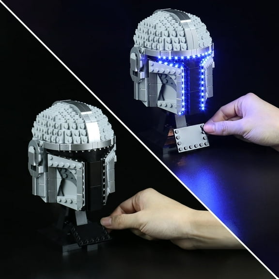Light control LED Lighting for Legos 75328 Mandalorian helmet, Creative Light Kit Compatible with Legos 75328 -(NOT Included The Building Blocks Model Set)